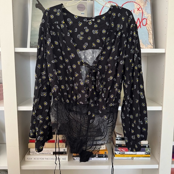 FREE PEOPLE Black Daisy Forties Feel Bodysuit - Picture 6 of 8